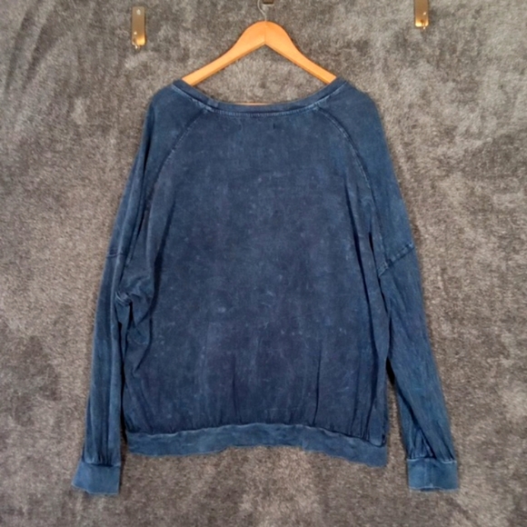 We The Free People Acid Wash Thin Sweatshirt Womens Large Oversize - Picture 11 of 11